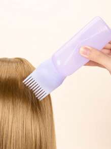 WANMEI 4件套干洗瓶、干洗壶、洗发水瓶、冲洗瓶、带刻度的滴水壶、160毫升烫染瓶、洗发水瓶、空心梳、网梳、按摩造型梳、美发梳、家用硅胶洗发刷、家用洗发梳、200毫升喷雾瓶、美发喷雾瓶、浇水壶、发刷 - 紫色 - 查看 4