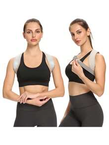 1 pieza Soporte para la espalda, aparato ortopédico deportivo unisex con cierre de gancho y bucle, corrector de postura ajustable, soporte para la espalda, cómodo entrenador de postura para corrección de la columna y soporte de la postura, corrector de joroba, correa de ejercicio, se puede usar para deportes al aire libre, ayuda a ponerse en buena forma - Negro - Ver 3