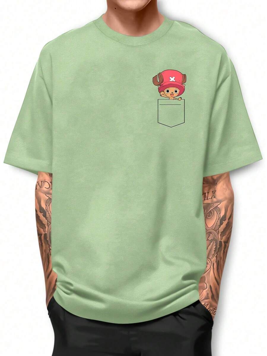 Men T-Shirts - 薄荷綠 - 查看 1