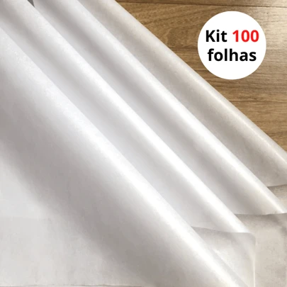 Papel de Seda 50x70cm Branco - 100 Folhas