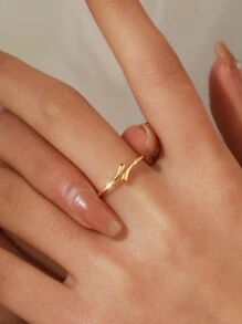 ELSEDES 1個時尚簡約s925純銀幾何設計戒指,可調整開口戒指,適用於女性的日常、派對和辦公室佩戴