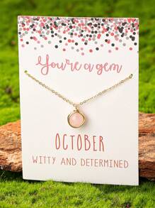 1pc Natural Gemstone Birthstone Pendant Necklace, Handmade With Unique Shape And Color, Creative Birthday Gift For Women - A8209 - View 22