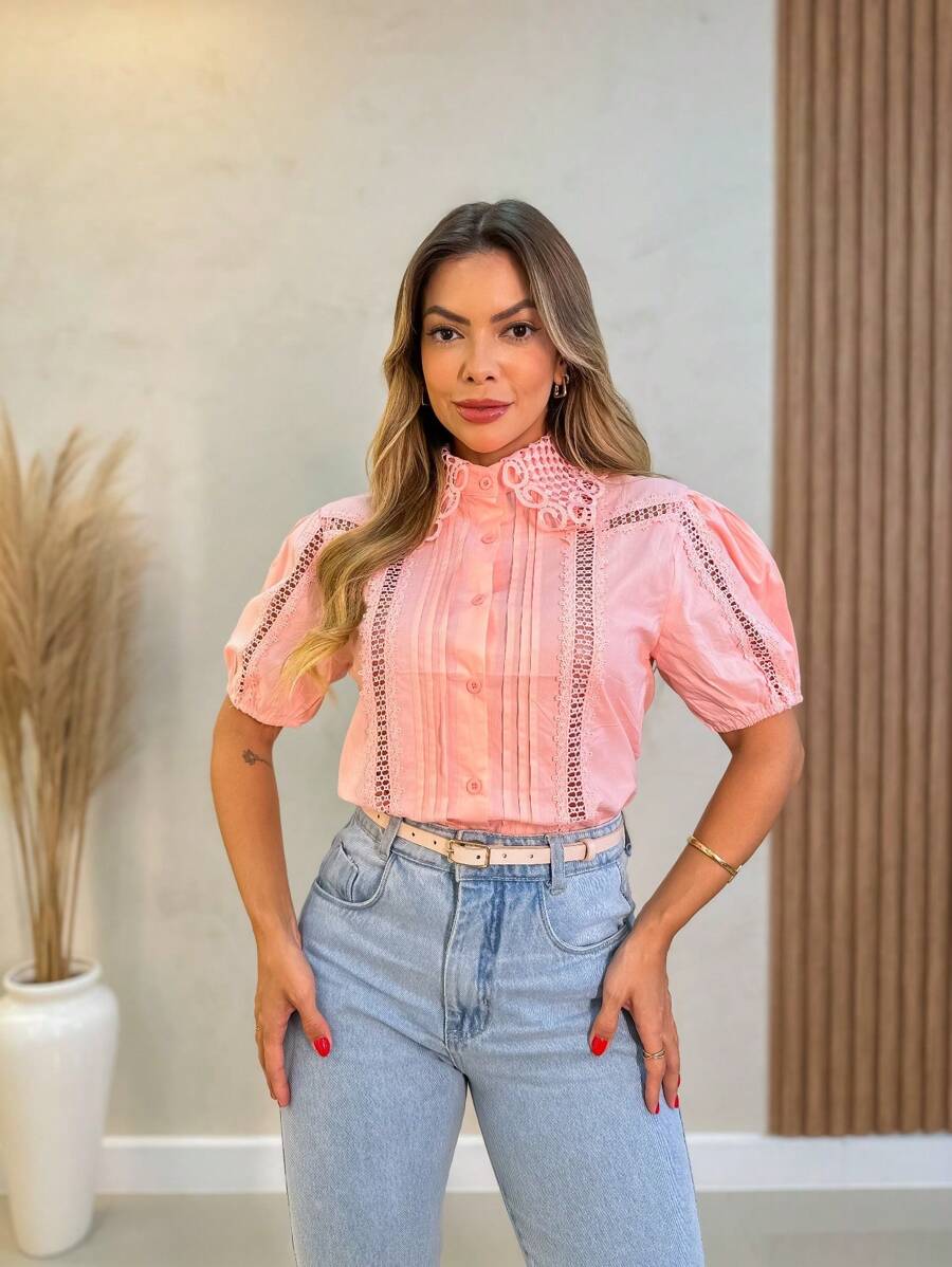 Women Blouses - 粉色 - 查看 1