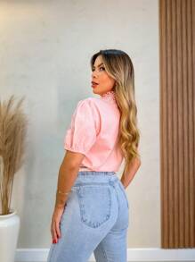 Women Blouses - 粉色 - 查看 3