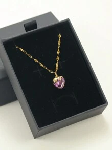 Fashion Simple Copper  Love Pendant Necklace Gift Box Gift Necessary - BOX a - View 5