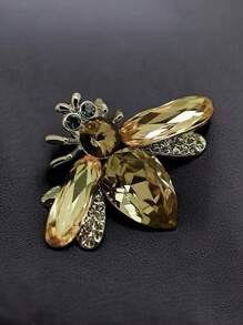 1入新款高端水晶玻璃蜜蜂造型女士胸針,適用於外套、西裝、披肩,獨特的動物插針服飾配件和禮物 - 多色 - 查看 2