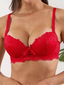 3 chiếc áo lót nâng ngực ren gợi cảm dành cho nữ, có thể điều chỉnh với phần hỗ trợ bên hông và gọng - Nhiều màu - Xem 3