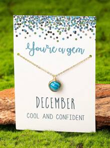 1pc Natural Gemstone Birthstone Pendant Necklace, Handmade With Unique Shape And Color, Creative Birthday Gift For Women - A8209 - View 5