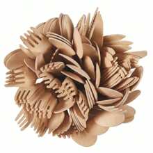 50pcs Fork + 25pcs Knife + 25pcs Spoon Disposable Wooden Cutlery Set, -Friendly Utensils For Wedding Party, BBQ, Home Kitchen,Christmas