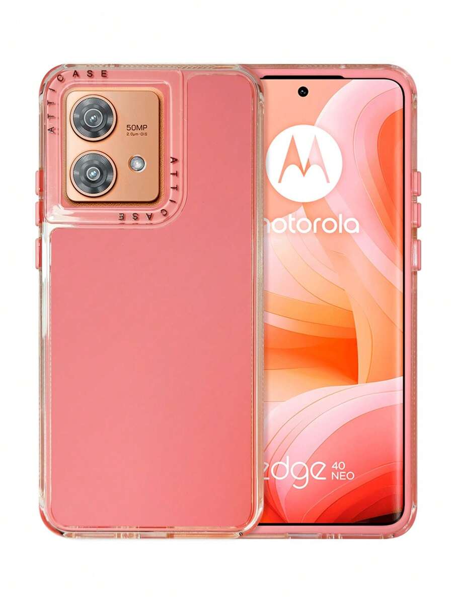 Funda Rainbow Paint Uso Rudo Doble Capa Para Moto Edge 40 Neo - Rosa - Ver 1