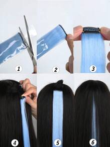 10 PCS Colored Clip In Hair Extensions 20 Inch Long Straight Hairpieces Clip In Synthetic, Halloween Cosplay Dress Up Fashion Party Christmas Carnival Music Festival New Year Gift For Women Kids Girls(RED)