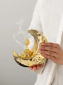 1入組月形陶瓷線香爐,創意奢華風格,適用於節日,家居或辦公室裝飾 - 白色 - 查看 11