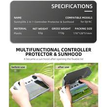 For DJI RC Remote Controller Sun Hood And Remote Cover Multifunctional Two-In-One For DJI MINI 3 PRO Foldable Controller Hood - Grey - View 3