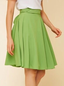 Women Skirts - 青檸色 - 查看 5