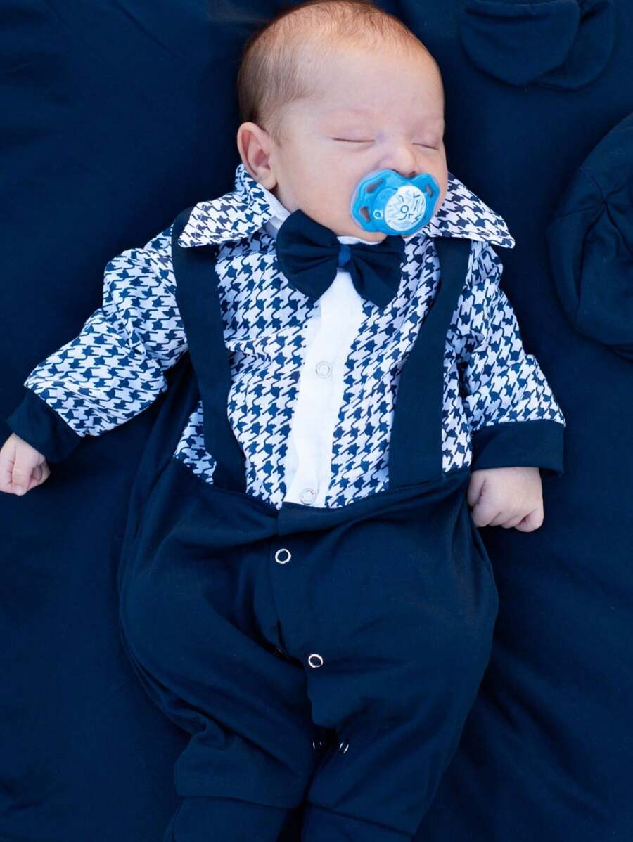 Maternity Outfit For Baby Boy White Suspenders 04 Pieces Miguel Baby Clothes - Xanh và trắng - Xem 1