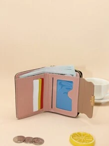 时尚双折多卡槽链条钱包适合存放信用卡和现金生日 - 黑色 - 查看 7