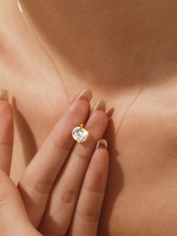 ELSEDES 1 Peça Colar De Pingente De Pedra Preciosa Em Conjunto De Prata Esterlina S925 Feito À Mão Com Design De Bobina Transparente, Joia De Moda De Qualidade Adequada Para Uso Diário, Festa E Encontros Para Mulheres