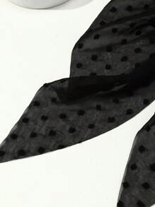 1 Peça Scrunchie Elegante e Simples com Bolinhas Pretas para Mulheres, Adequado para Uso Casual, de Férias e ao Ar Livre, Acessórios de Beleza para Cabelo em Casa, Porta-Rabos de Cavalo - Preto - Visão 4