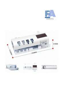 FANOVA Toothpaste Dispenser And Toothbrush Holder, Installation With Adhesives - White - View 6
