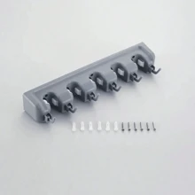 1 Piece Plastic Wall Mounted Multifunctional Broom Holder, Magic Mop Tool Storage Rack For Bathroom,Bag,Organizer,Storage,Kitchen - Grey - View 1