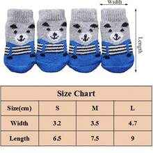 4 Pcs de calcetas para perro y gato. Calcetines de diferentes estampados para perros y gatos. - Multicolor - Ver 4