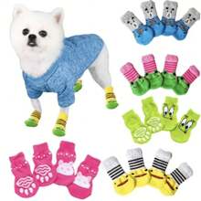 4 Pcs de calcetas para perro y gato. Calcetines de diferentes estampados para perros y gatos. - Multicolor - Ver 1