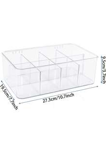 1 Pieza Organizador De Bolsa De Té Transparente Con Tapa, Caja De Almacenamiento De Plástico Dividido Para Cocina, Armario, Caja De Almacenamiento Multifuncional De Ahorro De Espacio. - Caja de almacenamiento transparente - Ver 5