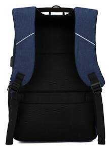 Zaino da uomo impermeabile, zainetto per la scuola, borsa per libri, zaino con porta USB, zaino da viaggio, borsa da viaggio, zaino per computer portatile, zaino casual, grande capacità, extra large, per viaggi, vacanze, lavoro, ufficio, Halloween, Natale, Ringraziamento, borsa da campeggio, viaggio, palestra, sportiva, ritorno a scuola, computer portatile, vita sportiva, estate, primavera, week-end, viaggi essenziali, borsa da spiaggia - Blu - Visualizzare 4