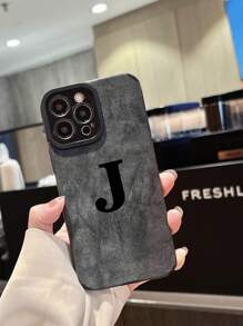 1 pièce Coque de téléphone en PU gris et TPU compatible avec 11/12/13/14/15 Pro Max, compatible avec Samsung A12/A13/A14/A21s/A24/A32/A34/A50/A52/A54/A71/A73 - La peau est grise - Voir 6