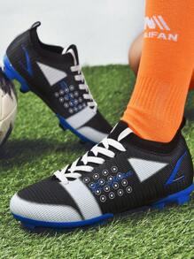 R.xjian Long Stud Soccer Shoes - Black and White - View 4