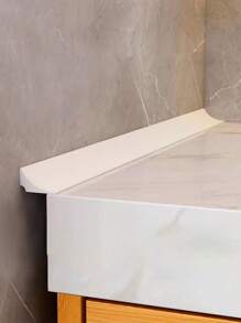 100cm White Silicone Kitchen & Bathroom Countertop Water Barrier, Trimmable (Keep Adhesive Surface Clean And Dry Before Applying) - White - View 1