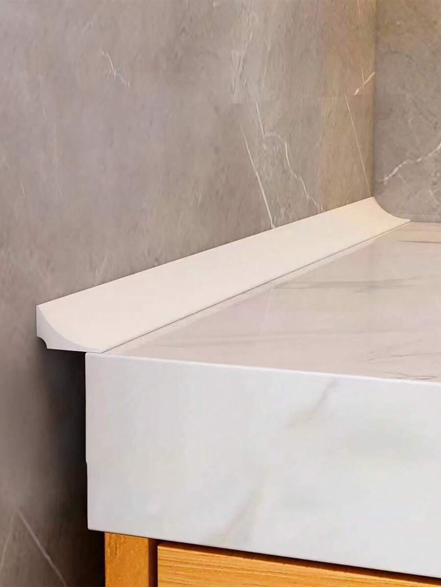 100cm White Silicone Kitchen & Bathroom Countertop Water Barrier, Trimmable (Keep Adhesive Surface Clean And Dry Before Applying) - White - View 1