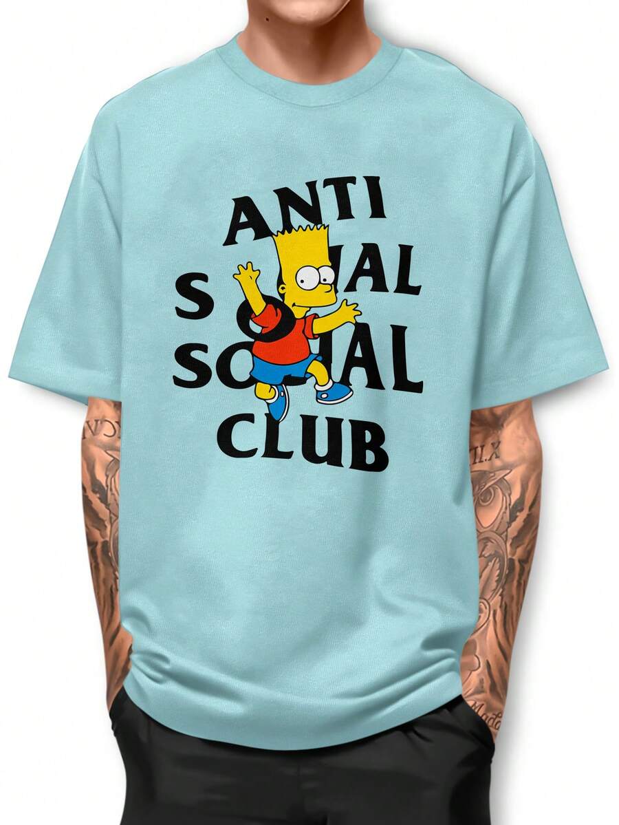 Men T-Shirts - 淺藍色 - 查看 1