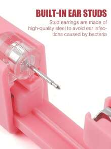 2Pcs Ear Piercing Gun Disposable Safe Painless Sterile Piercer Tool Machine Kit Cartilage Tragus Helix Piercing Gun Stud Body Jewelry - Pink - View 3