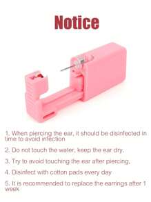 2Pcs Ear Piercing Gun Disposable Safe Painless Sterile Piercer Tool Machine Kit Cartilage Tragus Helix Piercing Gun Stud Body Jewelry - Pink - View 9