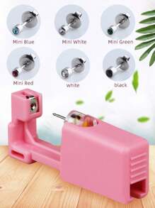 2Pcs Ear Piercing Gun Disposable Safe Painless Sterile Piercer Tool Machine Kit Cartilage Tragus Helix Piercing Gun Stud Body Jewelry - Pink - View 6