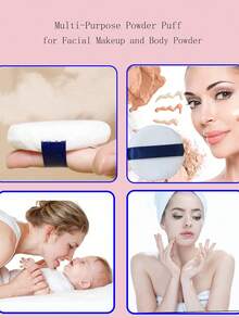 6pcs/Set Soft Round Makeup Sponges, Suitable For Loose Powder, Body Powder, Velvet Makeup Blender, Foundation Mixing Sponge Set, Beauty Makeup Tools (White) - White - View 2