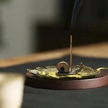 1 set Japanse Zen-geïnspireerde insectenbeetblad wierookhouder met lieveheersbeestje, boombladeren en slak wierookplaat, creatieve vintage wierookstandaard voor binnen