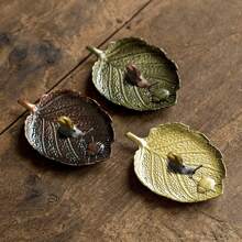 1 set Japanse Zen-geïnspireerde insectenbeetblad wierookhouder met lieveheersbeestje, boombladeren en slak wierookplaat, creatieve vintage wierookstandaard voor binnen