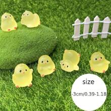 10入組混合發光擬物,創意小雞、迷你發光獨角獸、可愛發光大眼小磚塊、造型小黃鴨雕像家居裝飾、苔蘚景觀裝飾、發光盆栽裝飾、小型盆栽造景盆景