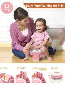 1入兒童便攜式3合1馬桶訓練座,可折疊戶外旅行,多功能馬桶椅