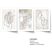 3pcs Abstract Line Art Decor Painting Set, Minimalist Style Wall Art Decoration, Suitable For Dining Room, Hotel, Bedroom, Living Room, Kitchen, Dressing Room & Closet Gifts Birthday Graduation