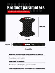 8pcs Letter Graphic Car Anti-collision Sticker - Black - View 7