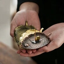1 set Japanse Zen-geïnspireerde insectenbeetblad wierookhouder met lieveheersbeestje, boombladeren en slak wierookplaat, creatieve vintage wierookstandaard voor binnen
