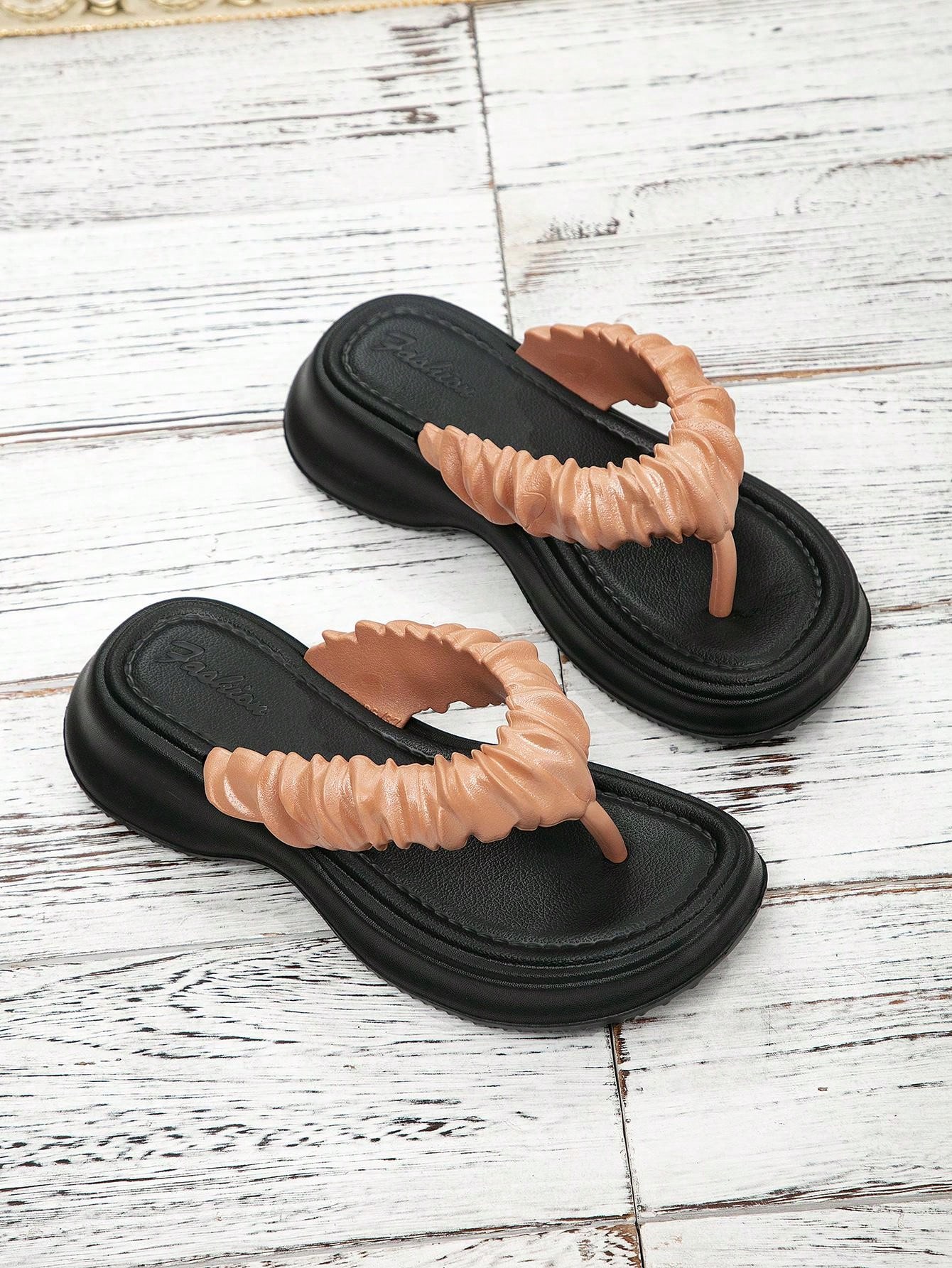 New Style Thick Sole Flip Flops; Women's SlipOn Toe Thong AntiSlip