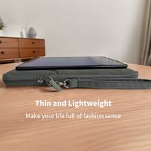 Funda para transporte de tableta compatible con iPad, Kindle, Galaxy y tabletas Android / Funda para tabletas compatible con tabletas de 7 ~ 8 / 9.7 ~ 11 / 12.9~13 pulgadas, impermeable, con asa y bolsillo delantero - Gris Oscuro - Ver 6