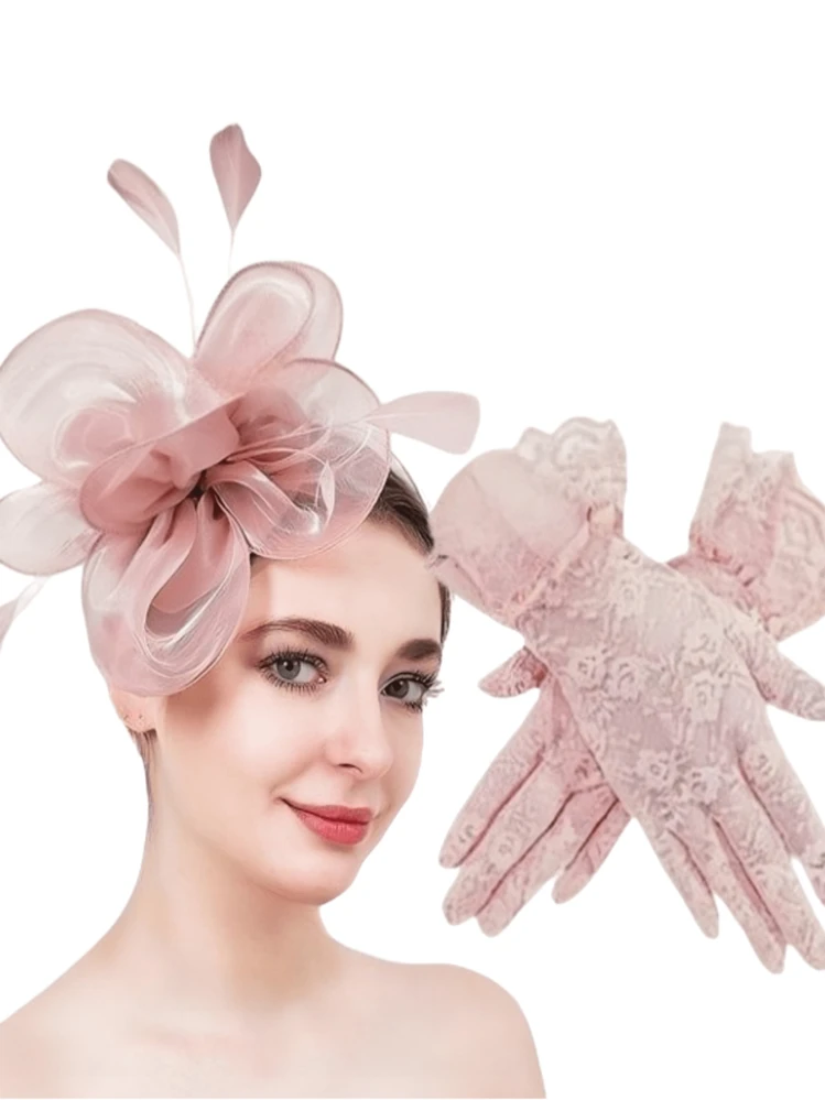 Yolev Fascinators Cappello Velo Vintage Fascinator Mesh Lace Fascia Tea Party Copricapo con Velo Cocktail Tea Party Copricapo per Ragazze e Donne (Nero