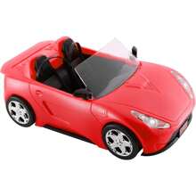 Carro de boneca transformável, um conversível vermelho brilhante para maior diversão infantil