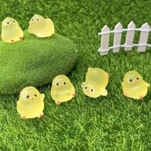 10入組混合發光擬物,創意小雞、迷你發光獨角獸、可愛發光大眼小磚塊、造型小黃鴨雕像家居裝飾、苔蘚景觀裝飾、發光盆栽裝飾、小型盆栽造景盆景