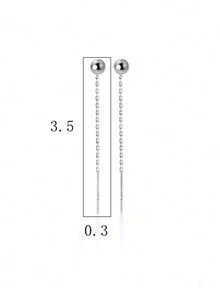 1 对 925 纯银光滑球形流苏耳坠耳环，时尚简约的设计，情人节礼物，适合女孩和女士 - 原子流蘇耳環 - 查看 13